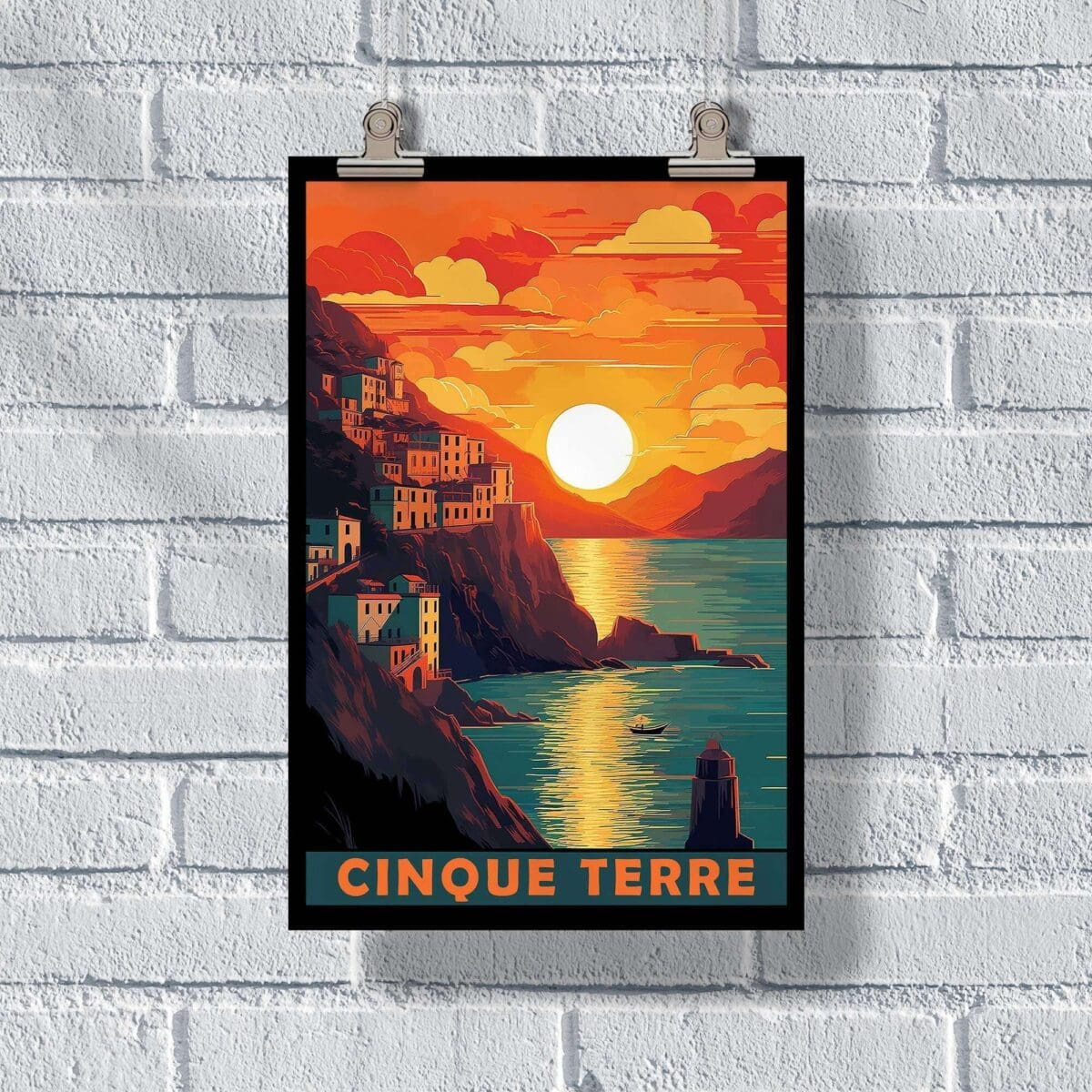 Cinque Terre Manarola Sunset Poster United World Memories