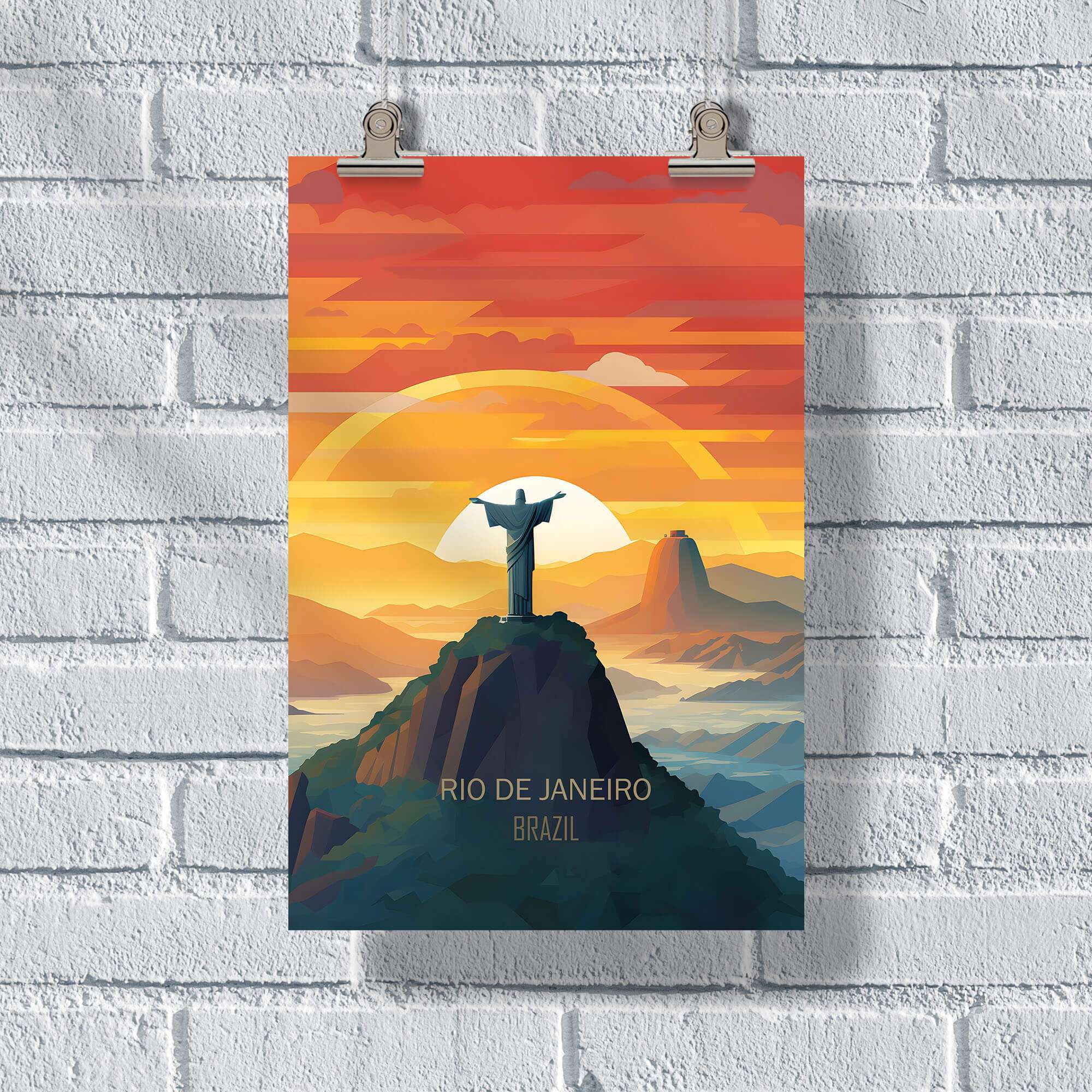 Rio De Janeiro Christ The Redeemer Poster United World Memories