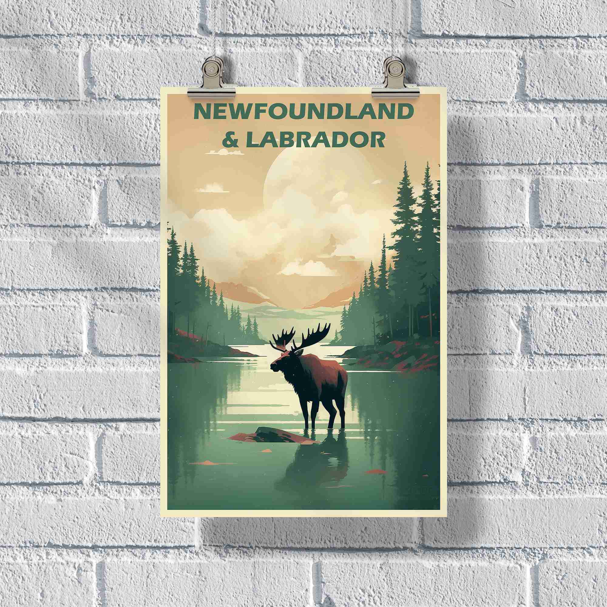 Newfoundland and Labrador Moose Poster | United World Memories