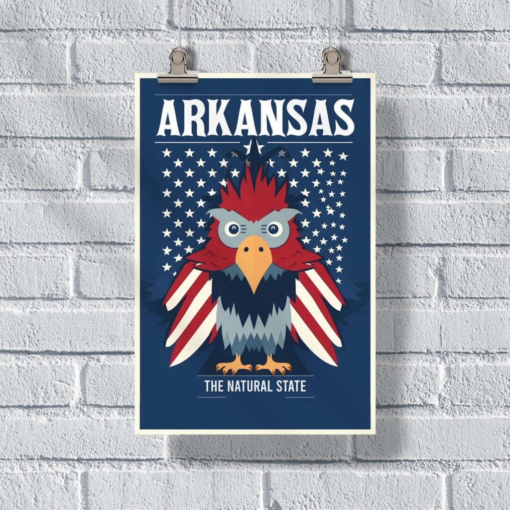 Arkansas The Natural State Bird Poster