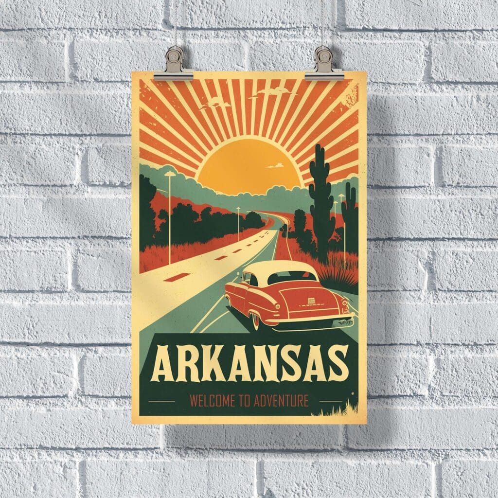 Arkansas Welcome To Adventure Poster