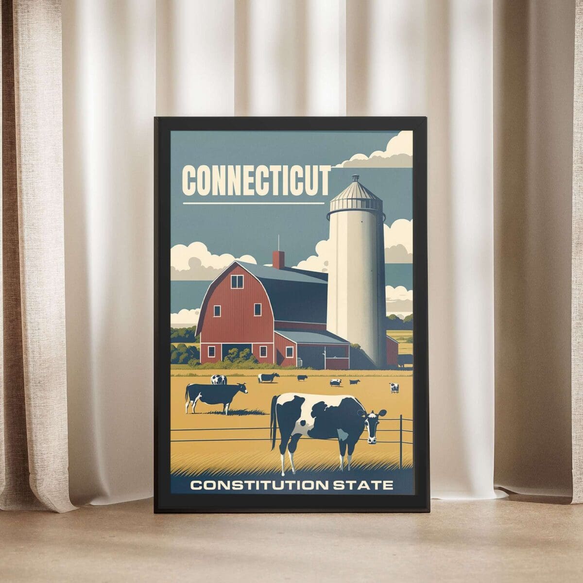 Connecticut Constitution State Framed Poster