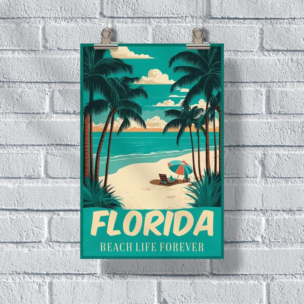 Florida Beach Life Forever Poster