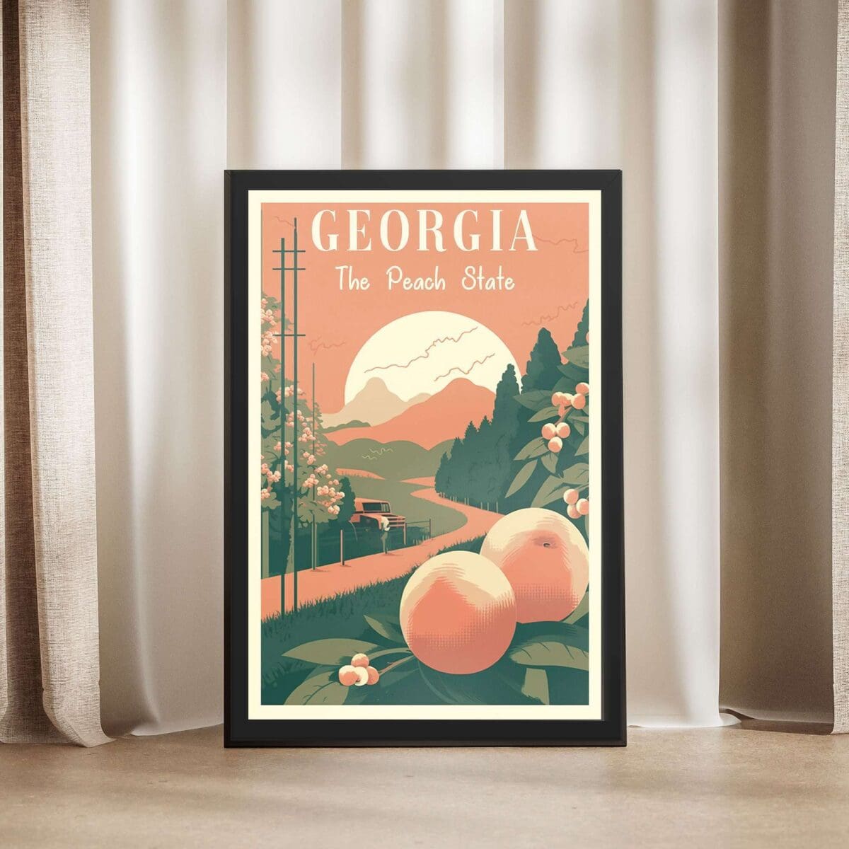 Georgia The Peach State Framed Poster