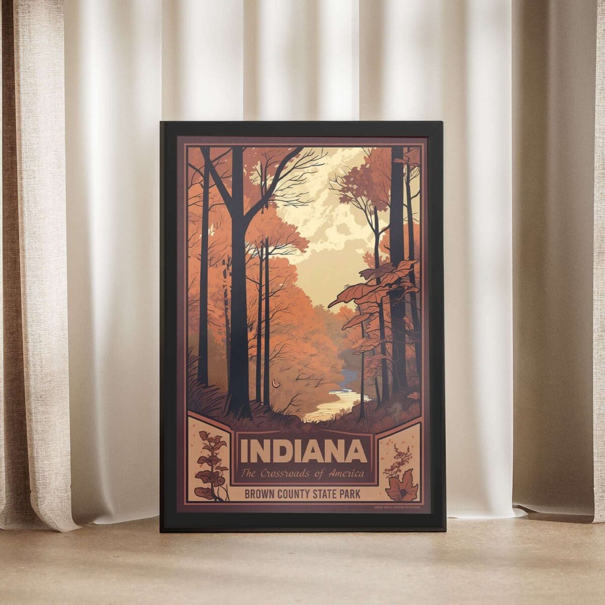 Indiana The Crossroads Of America Brown Country State Park Framed Poster