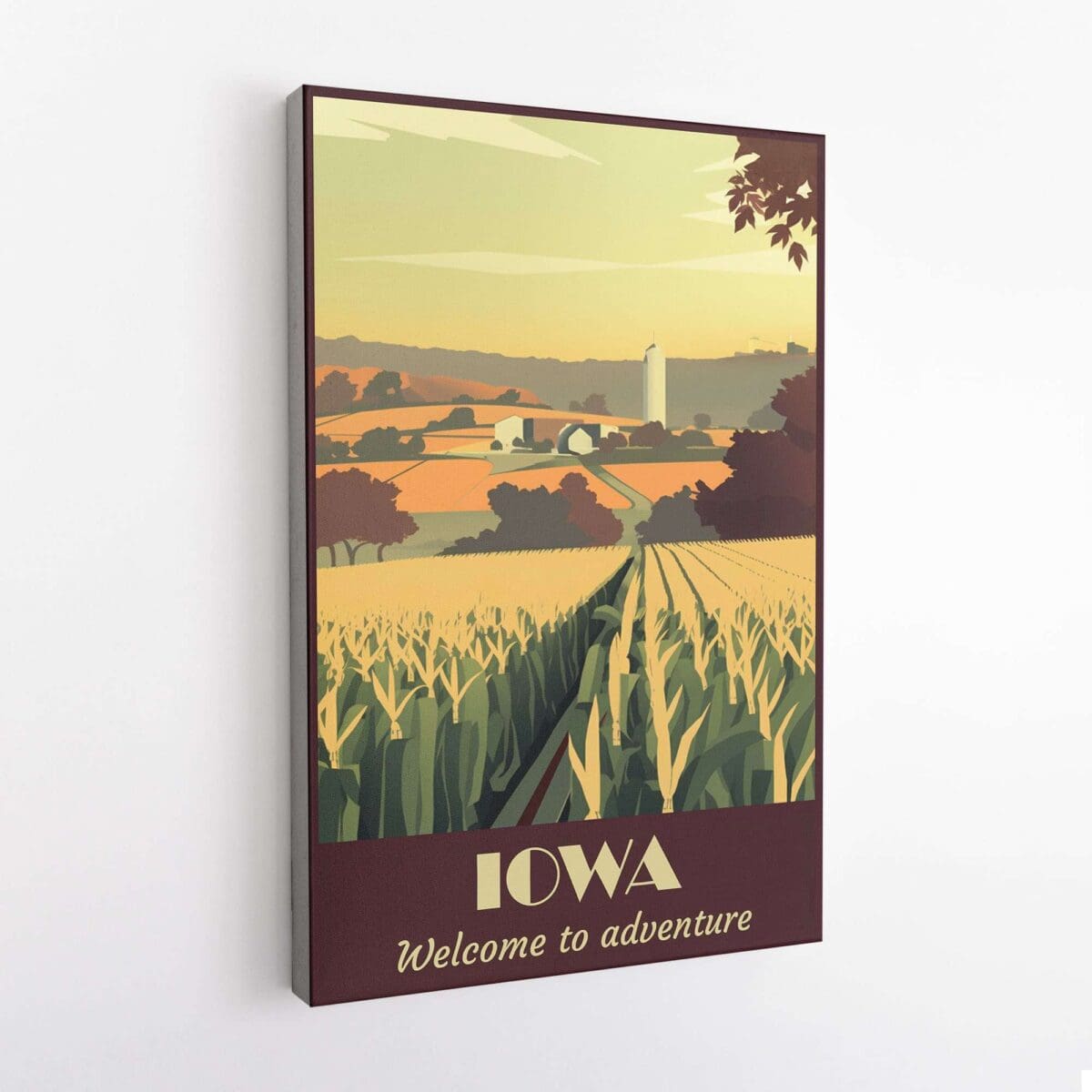 Iowa Welcome To Adventure Canvas