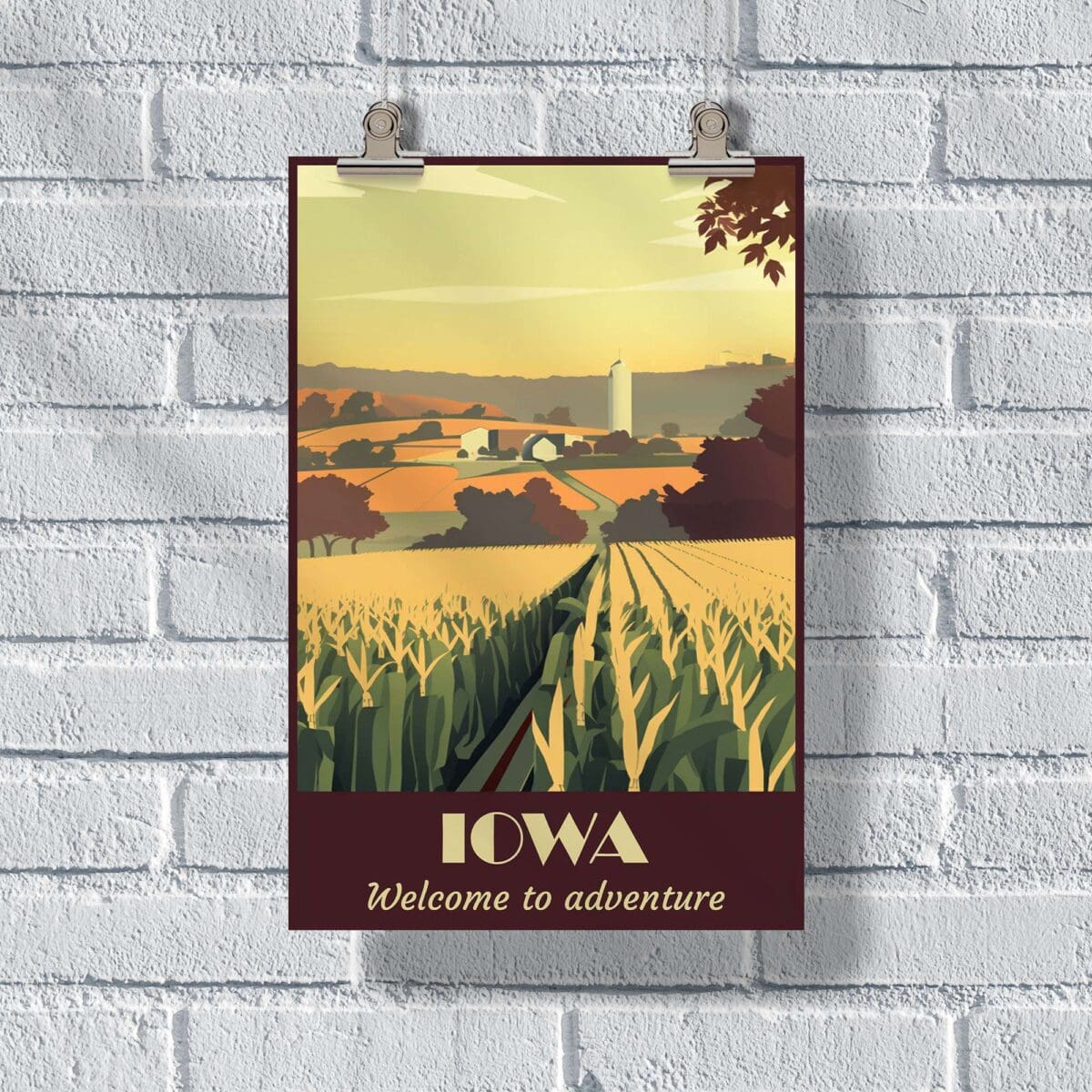 Iowa Welcome To Adventure Poster