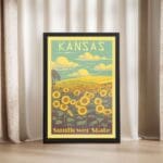 Kansas Sunflower State 2 Framed Poster