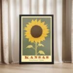 Kansas Sunflower State Framed Poster