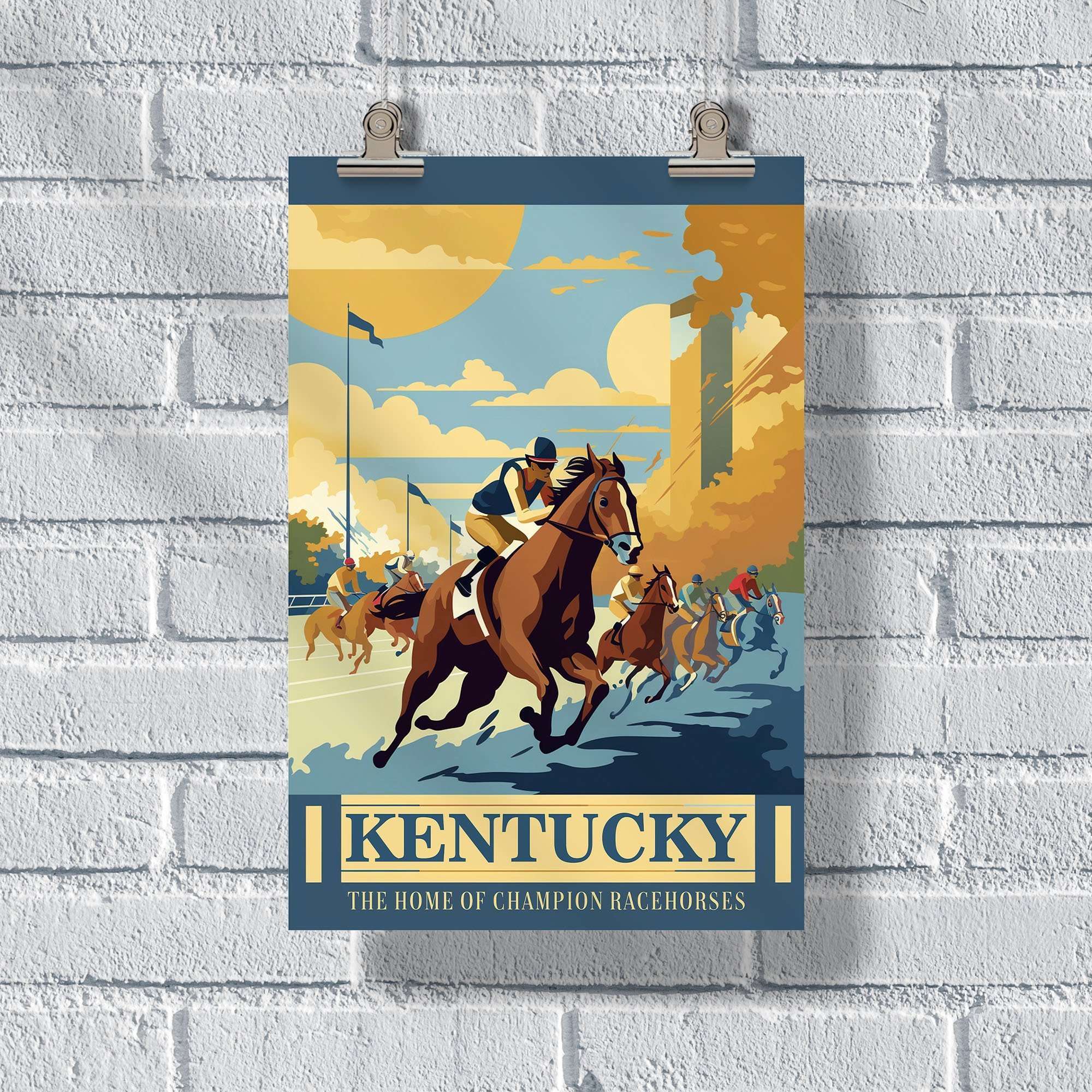 Kentucky The Home Of Champion Racehorses Poster | United World Memories