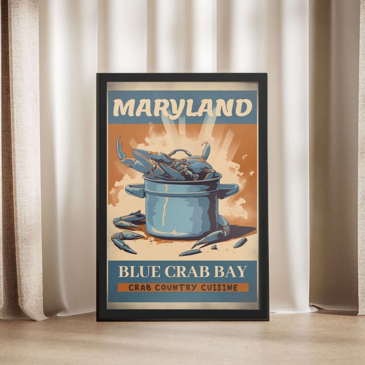 Maryland Blue Crab Bay Crab Country Cuisine Framed Poster