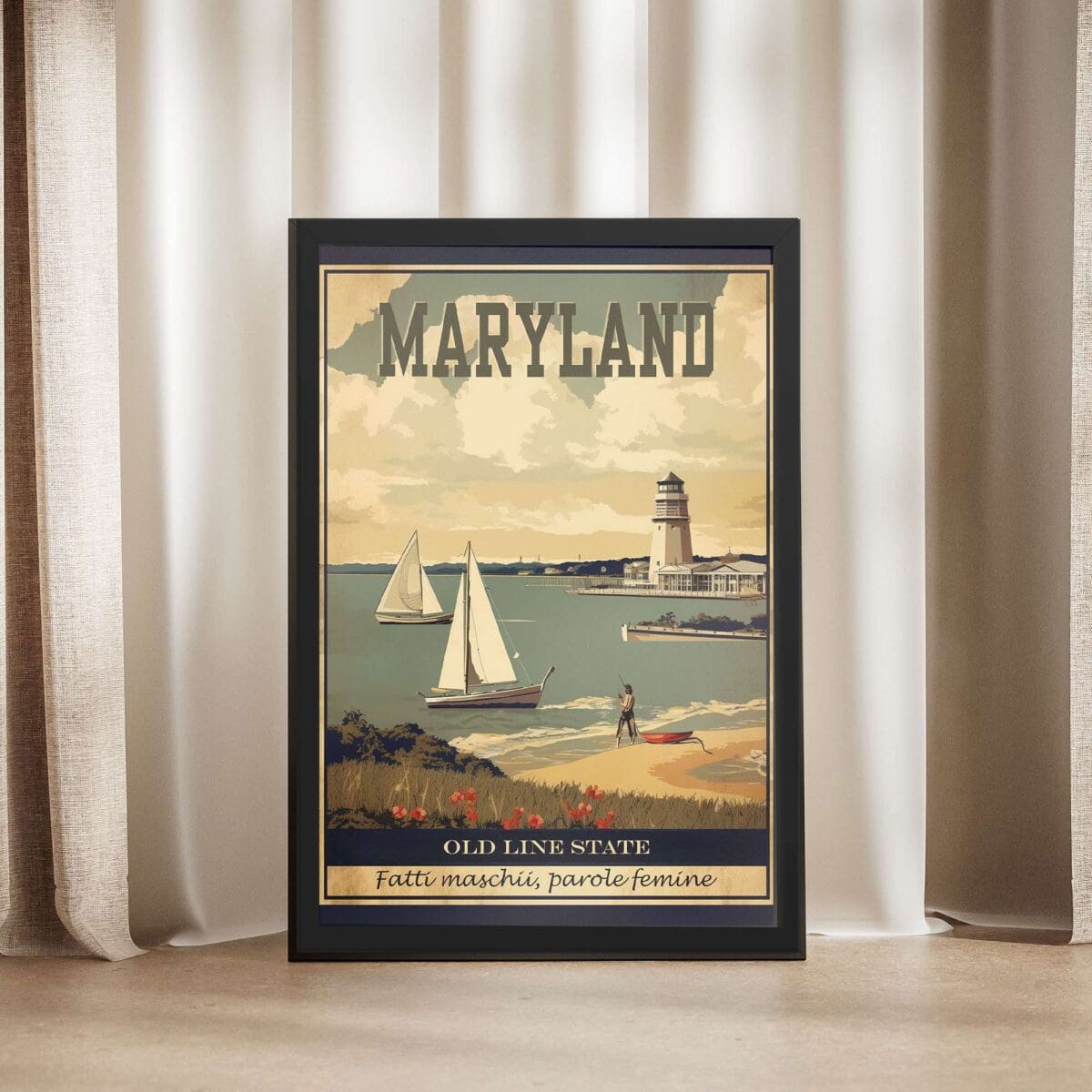 Maryland Old Line State Fatti Maschii, Parole Femine Framed Poster