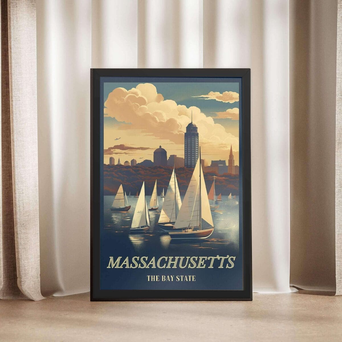 Massachusetts The Bay State Framed Poster