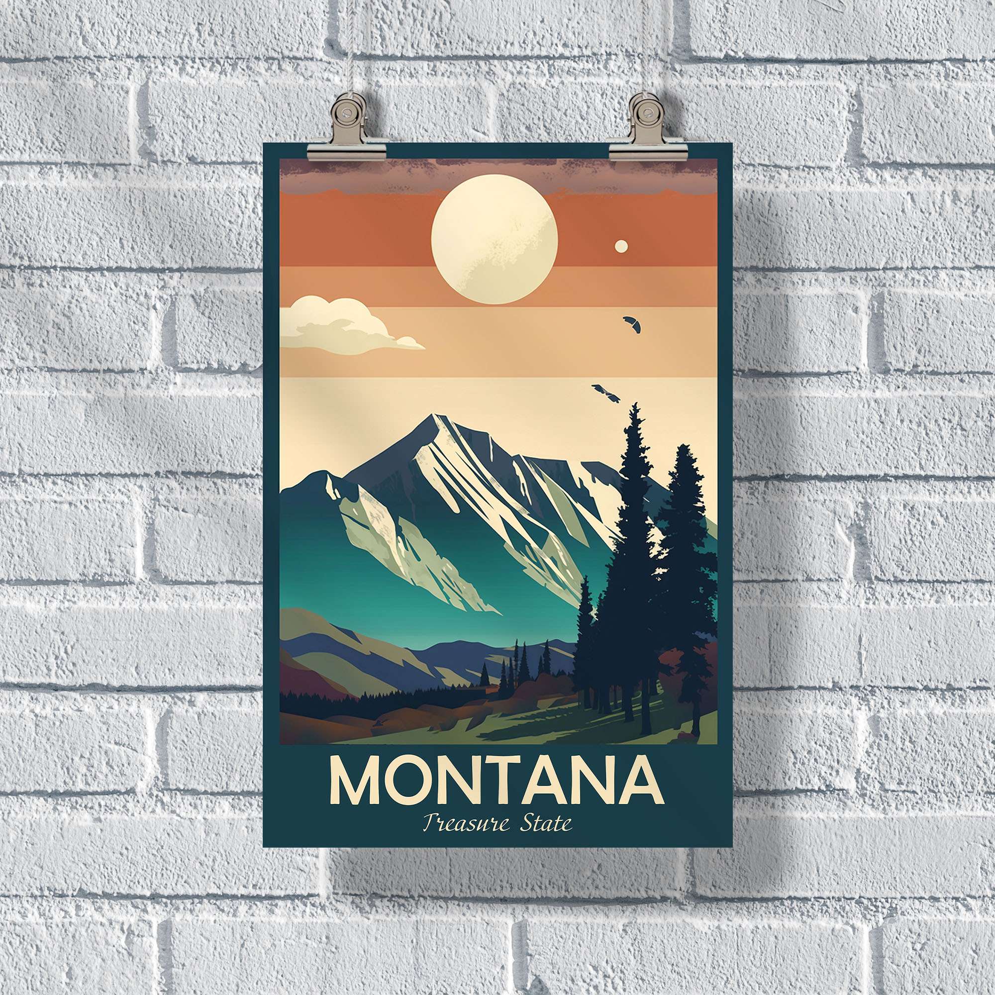 Montana Treasure State Poster  United World Memories