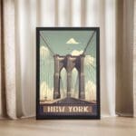 New York The Brooklyn Bridge Framed Poster