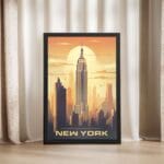 New York Sunset Framed Poster