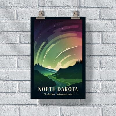 North Dakota Outdoor Adventures Poster