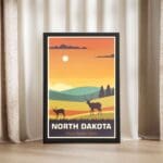 North Dakota Peace Garden State Framed Poster