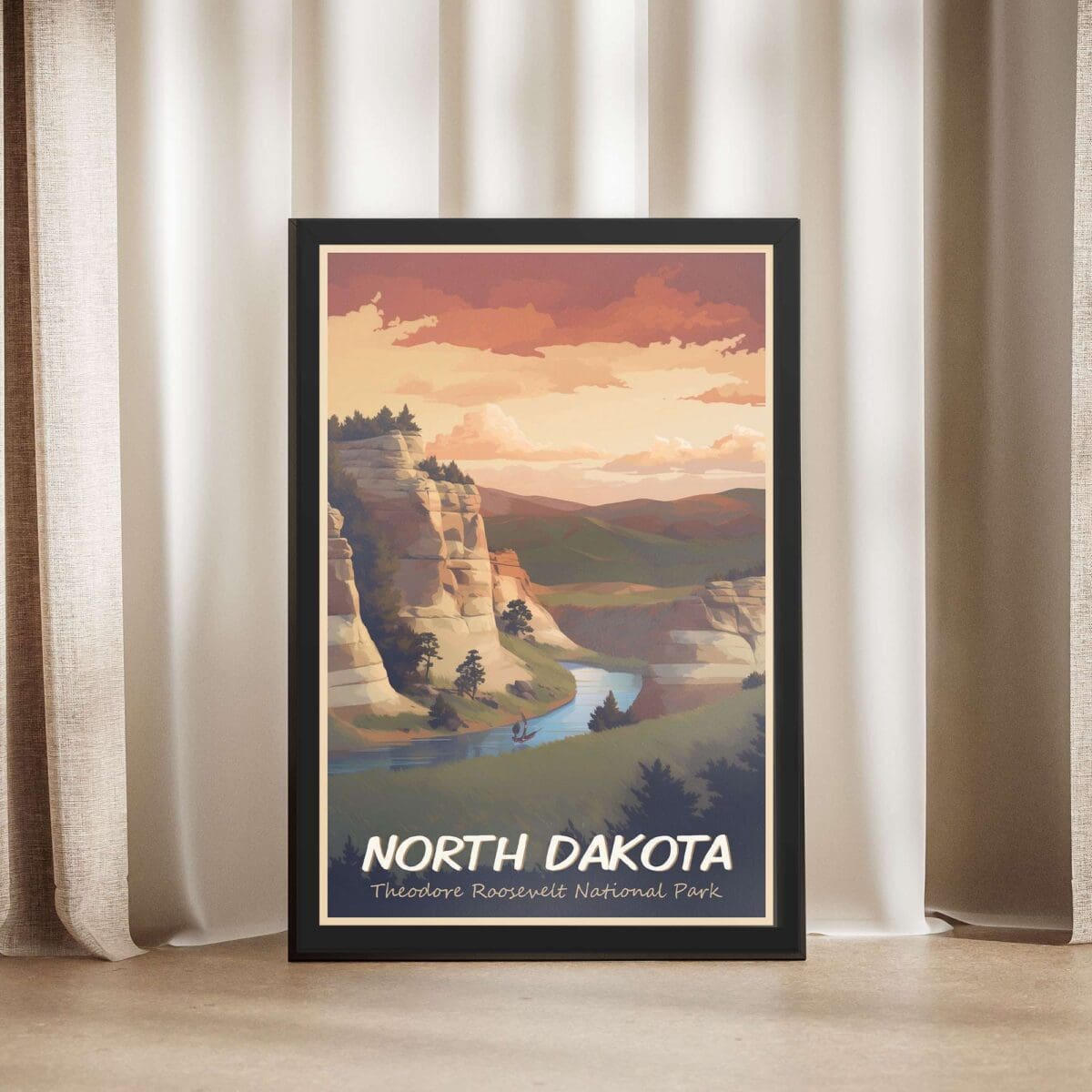 North Dakota Theodore Roosevelt National Park Framed Poster