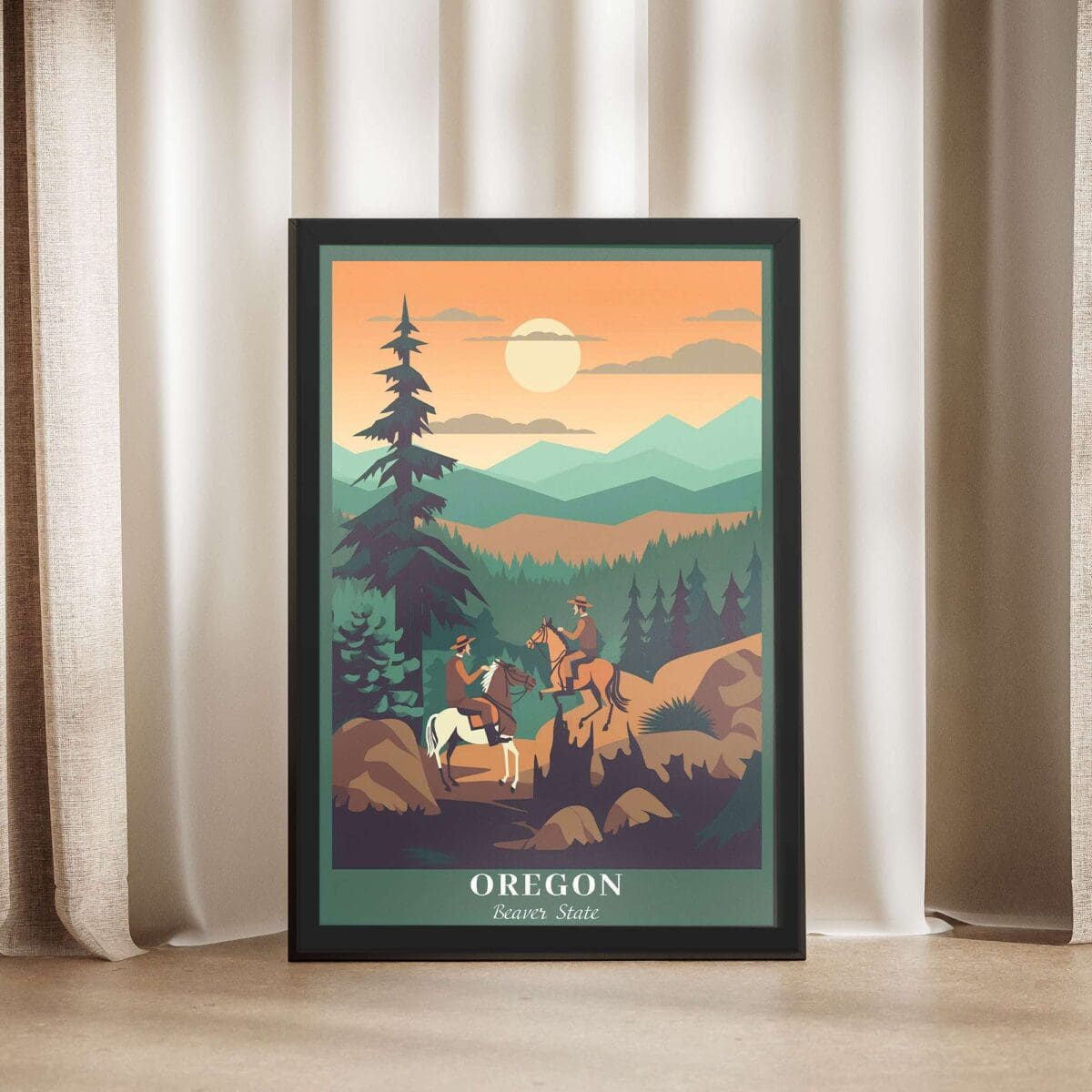 Oregon Beaver State Framed Poster