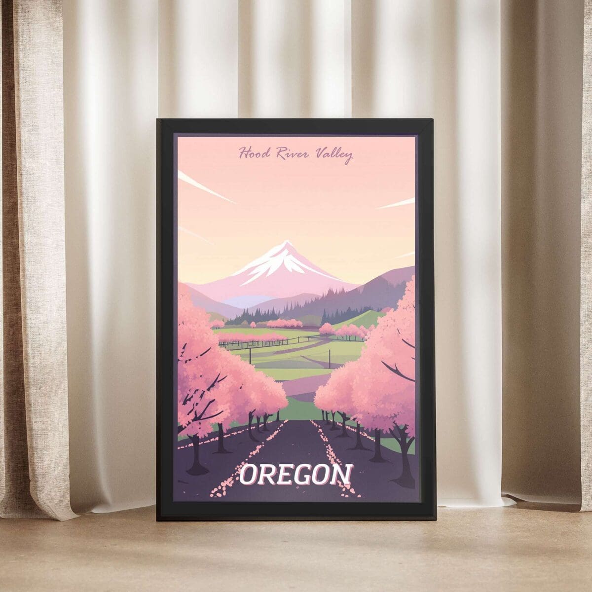 Oregon Hood River Valley Framed Poster