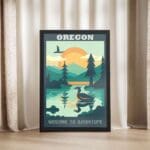 Oregon Welcome To Adventure Framed Poster