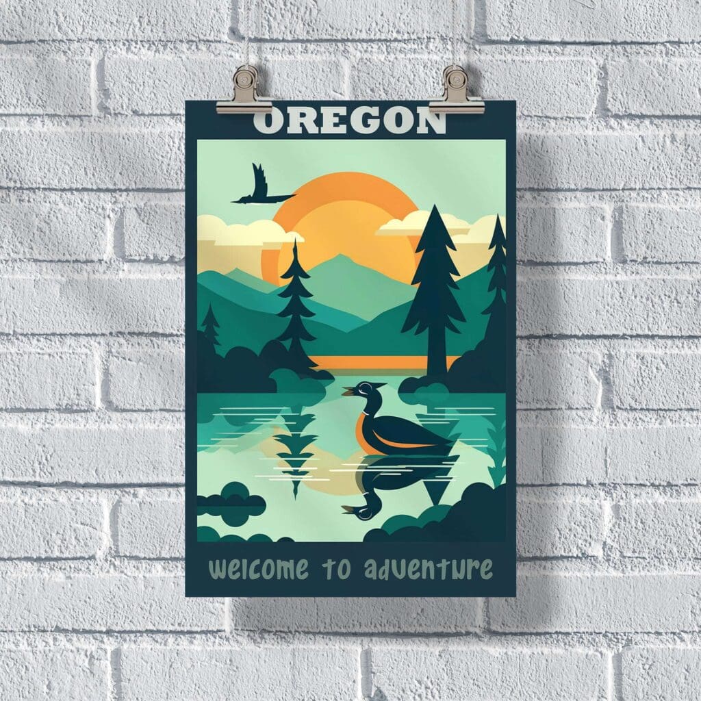 Oregon Welcome To Adventure Poster