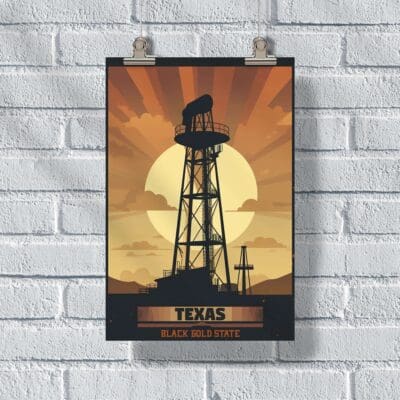 Texas Black Gold State Poster