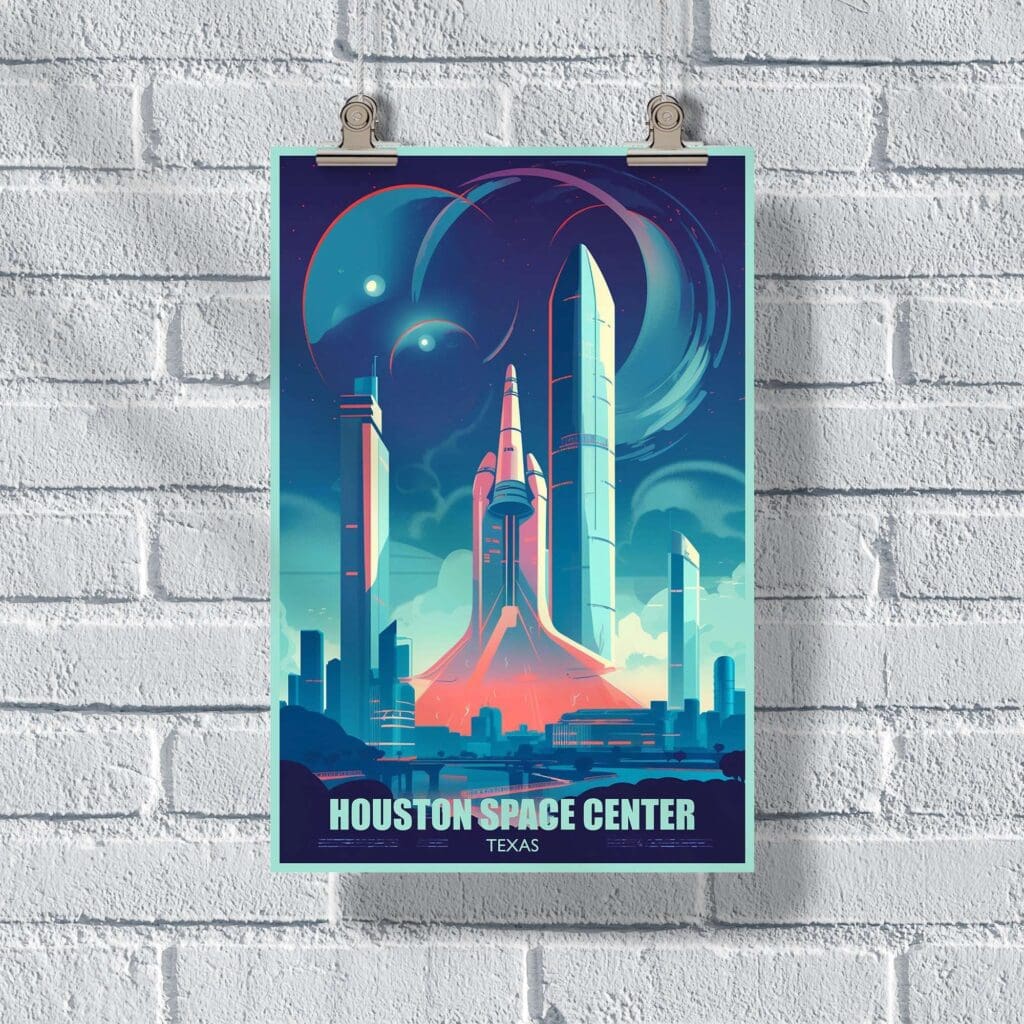 Texas Houston Space Center Poster