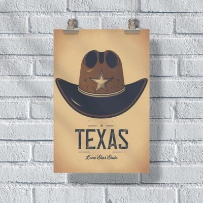 Texas Lone Star State Poster