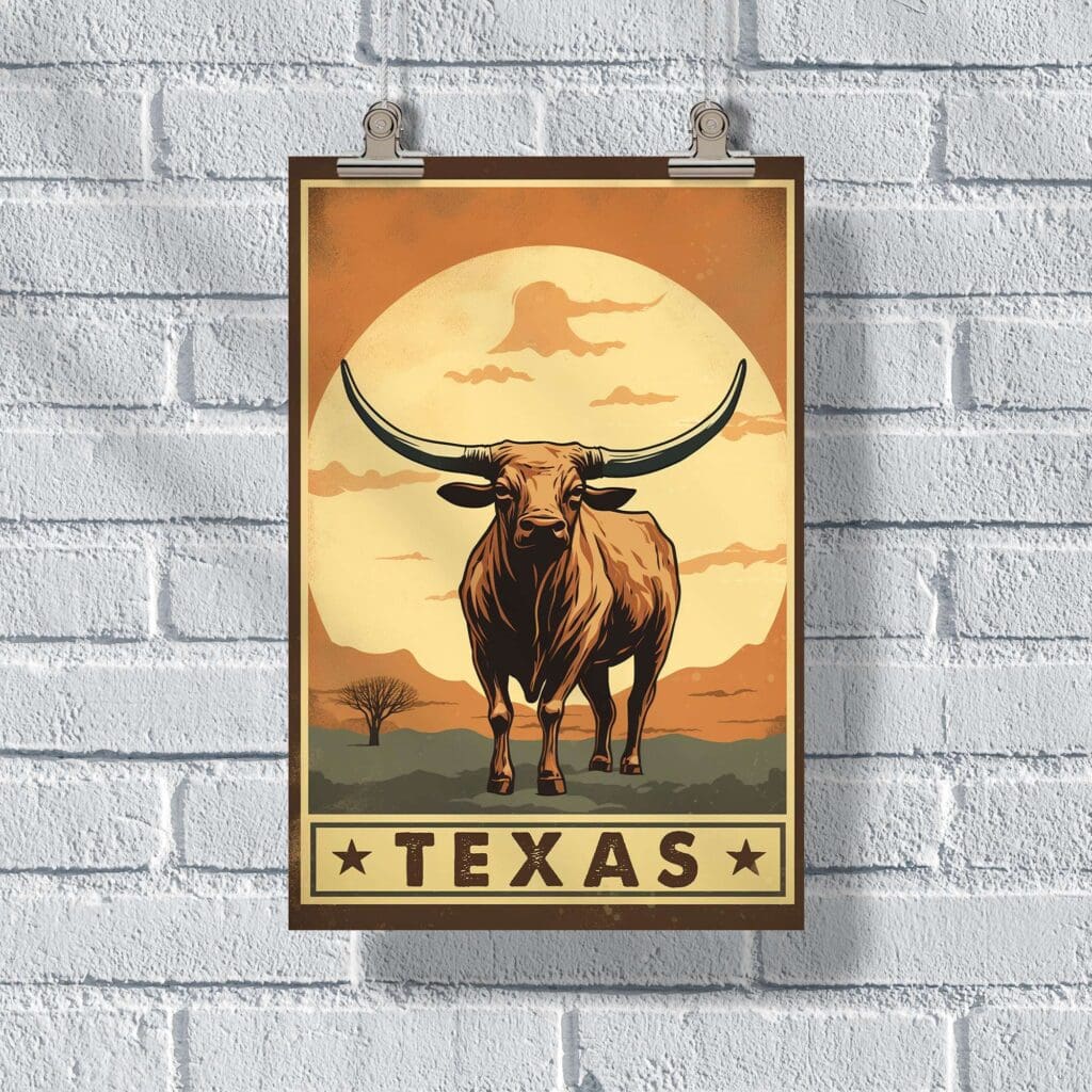 Texas Longhorn Poster