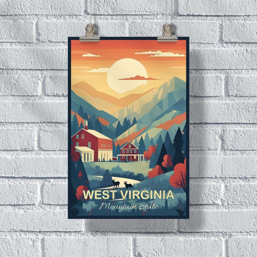 West Virginia Mountain State Poster