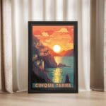 Cinque Terre Manarola Sunset Framed Poster