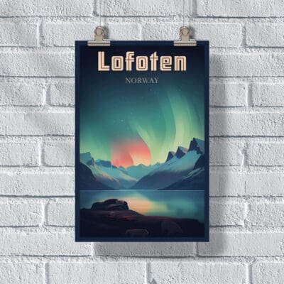 Lofoten Islands Northern Lights 2 Poster