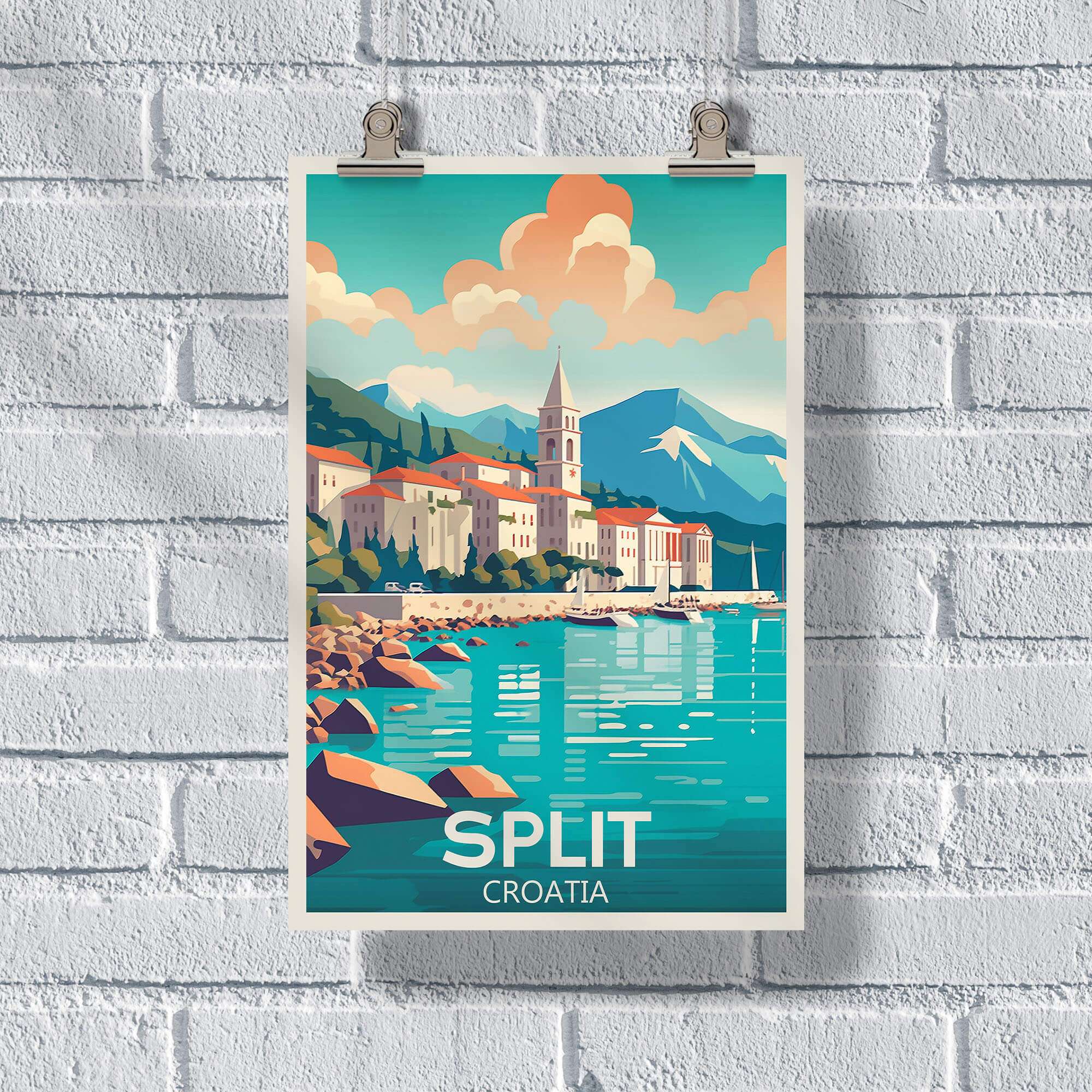Split Croatia Poster United World Memories