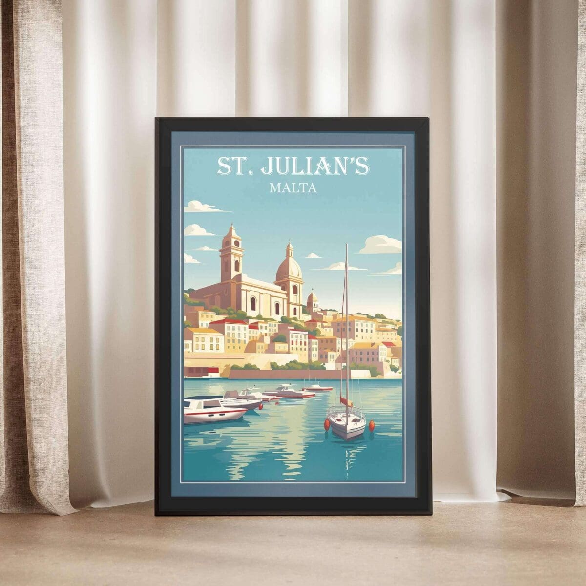 St. Julian's Malta Framed Poster