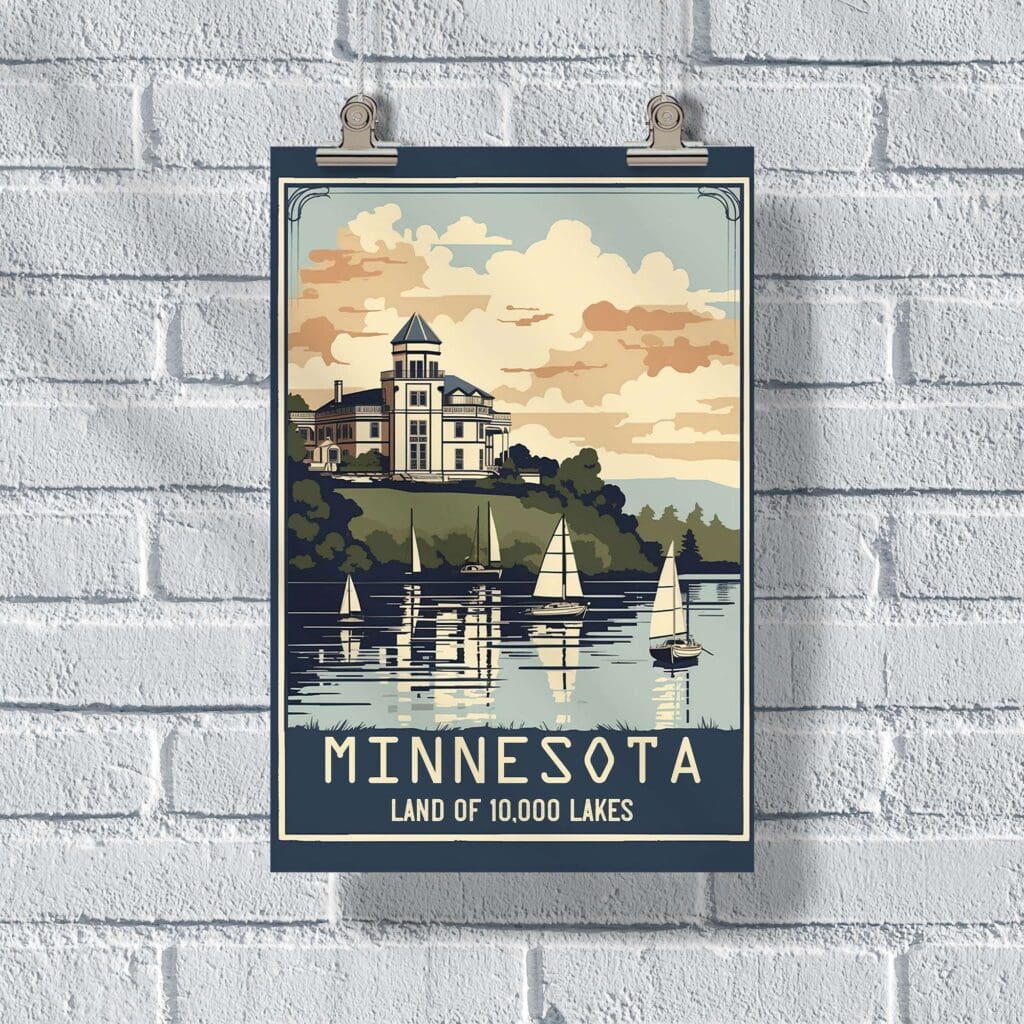 Minnesota Land Of 10,000 Lakes Poster