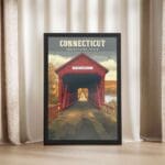 Connecticut West Cornwall Covered Bridge Framed Poster UnitedWorldMemories