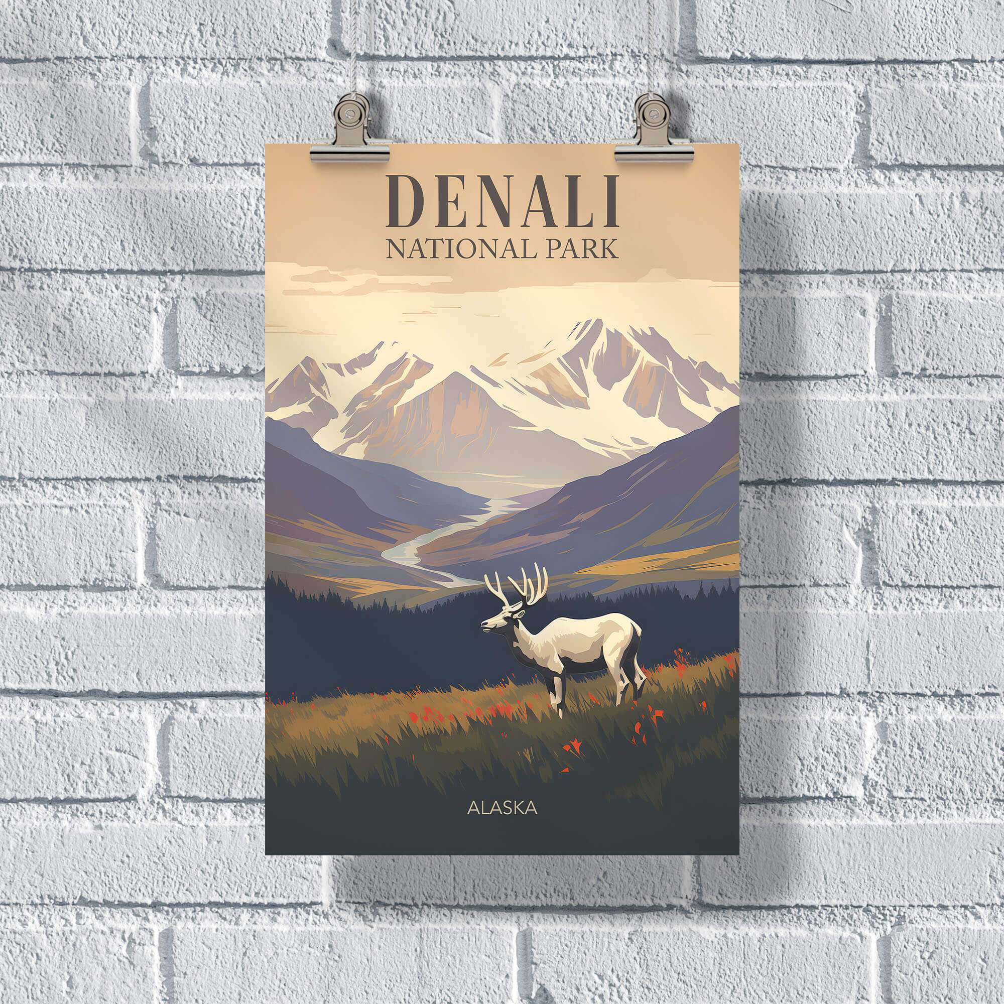 Denali National Park Tundra Wildlife Poster | United World Memories