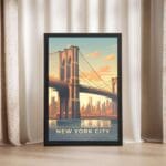 New York City Brooklyn Bridge Framed Poster