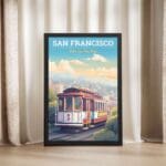 San Francisco City By The Bay Cable Car Framed Poster