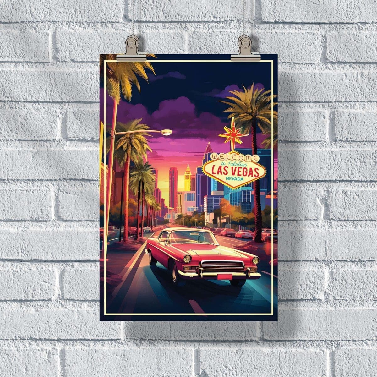 Las Vegas The Strip At Night Poster