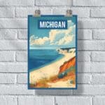 Michigan Sleeping Bear Dunes Retro Poster