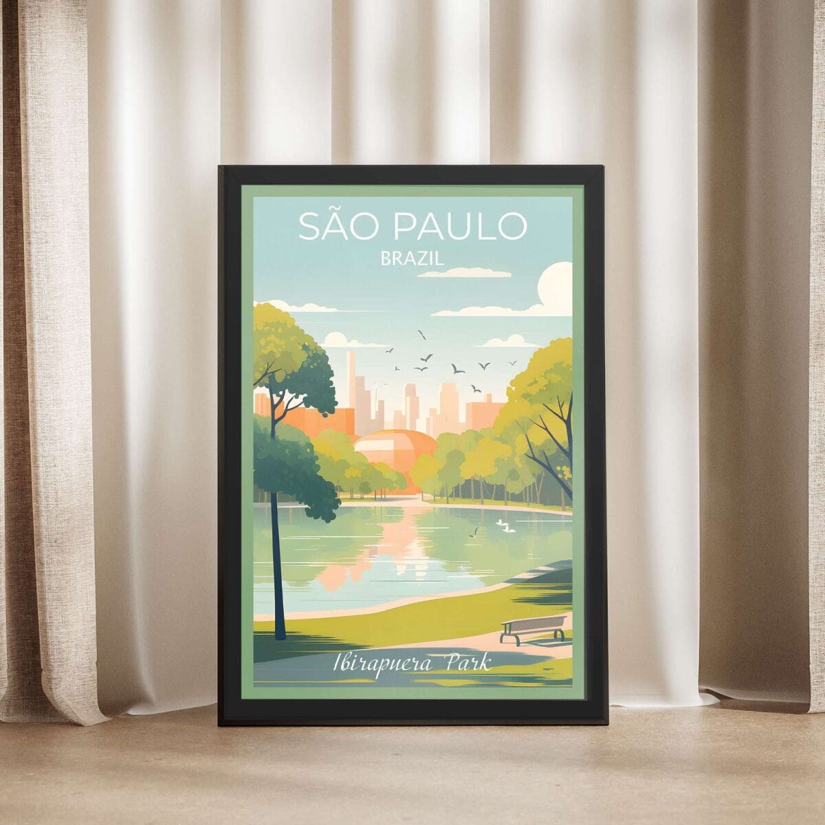 Sao Paulo Ibirapuera Park Framed Poster