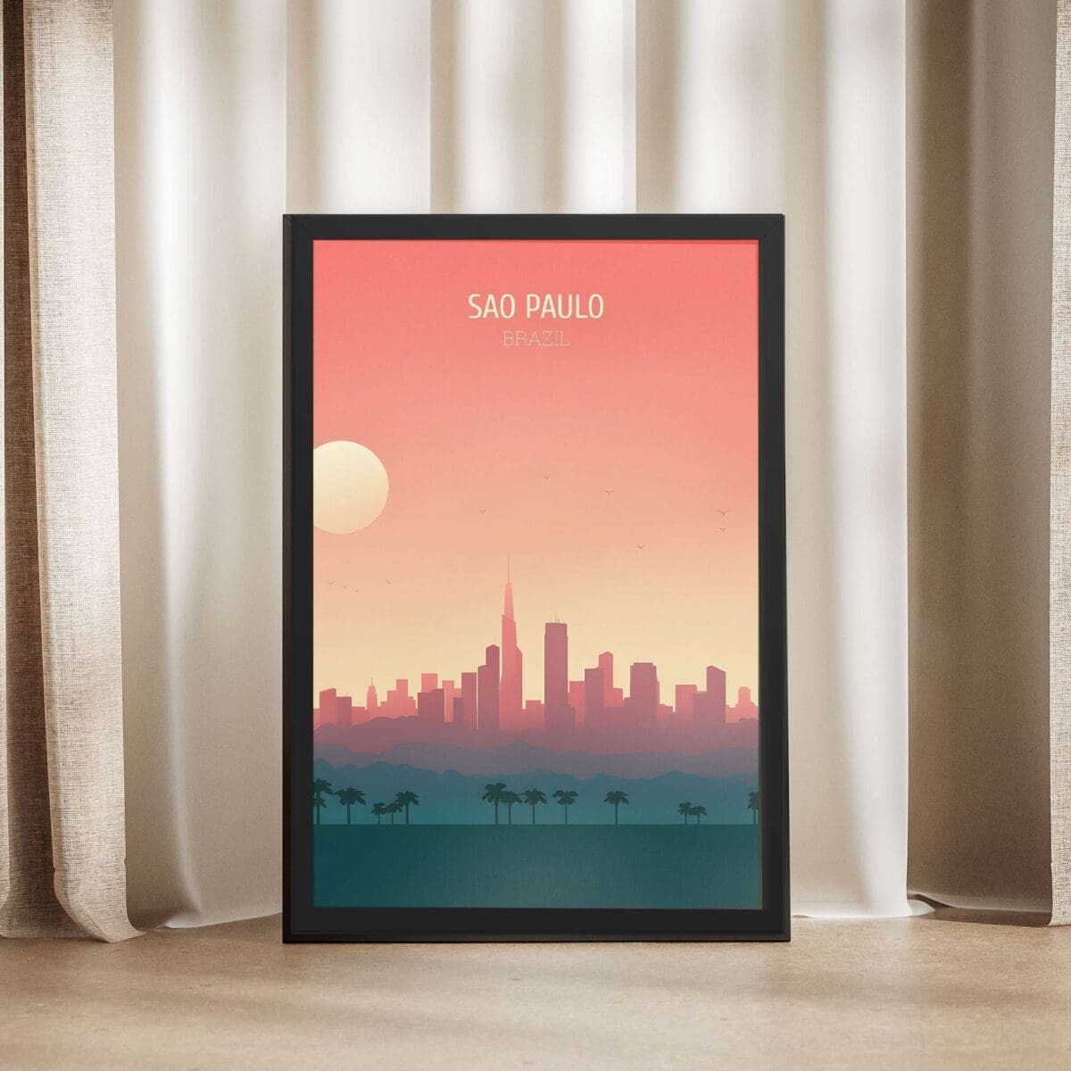 Sao Paulo Skyline Framed Poster