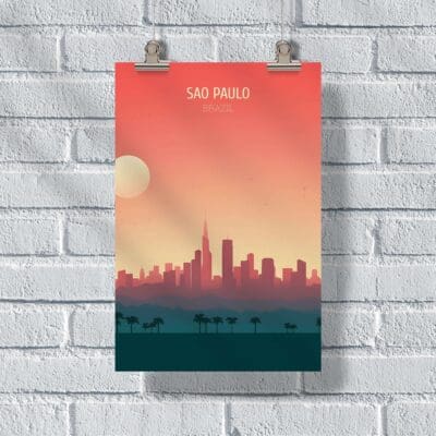 Sao Paulo Skyline Poster