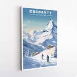 Zermatt Ski Resort Alpine Elegance Canvas