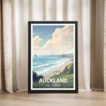 Auckland Piha Beach Framed Poster