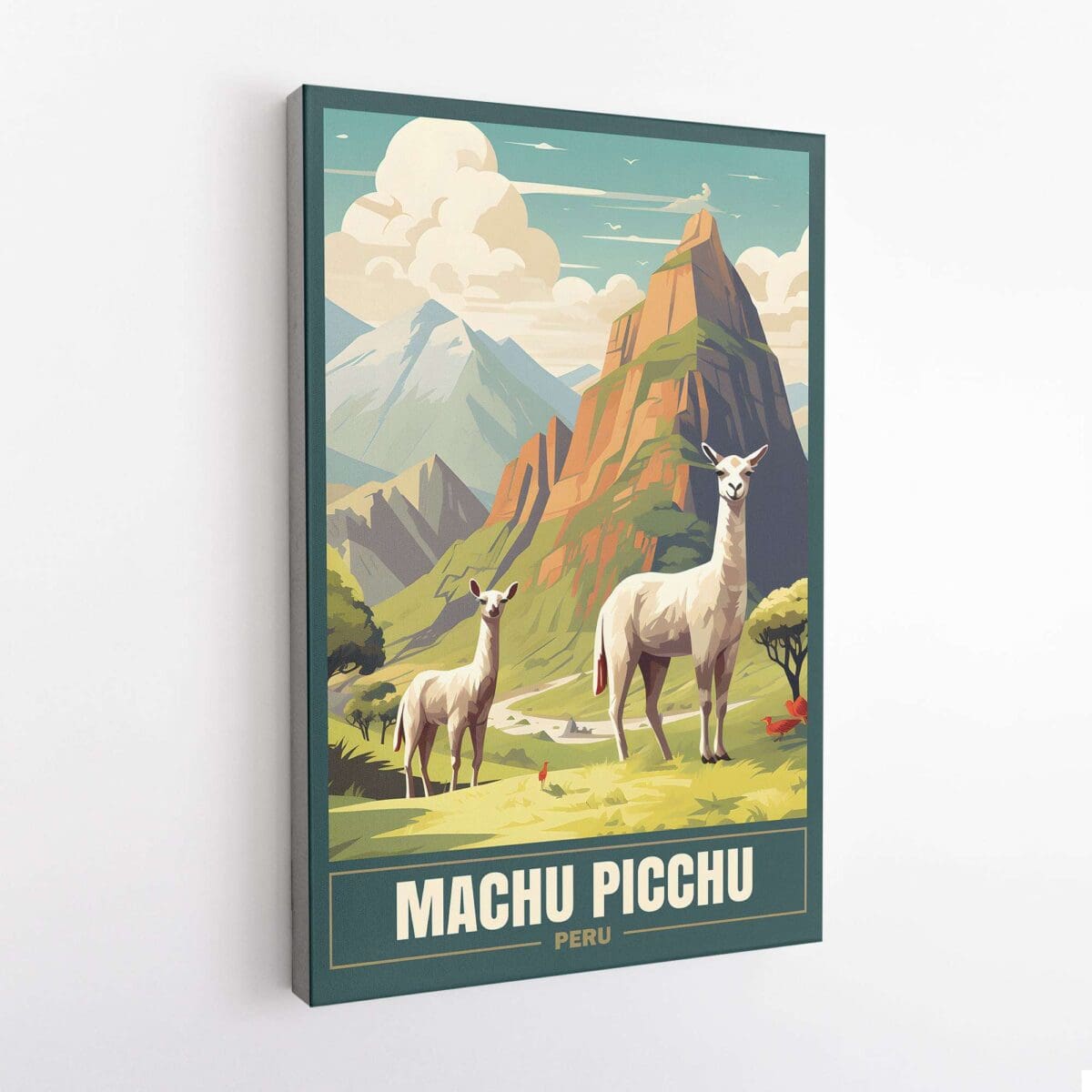 Machu Picchu Llama Companions Canvas