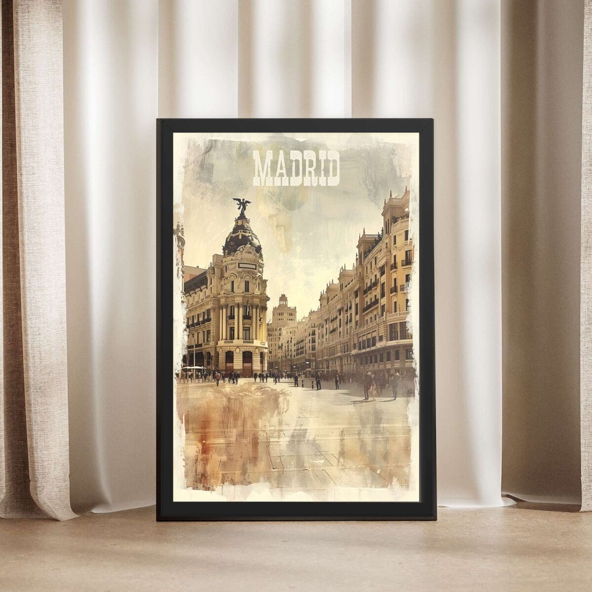 Madrid Retro Framed Poster